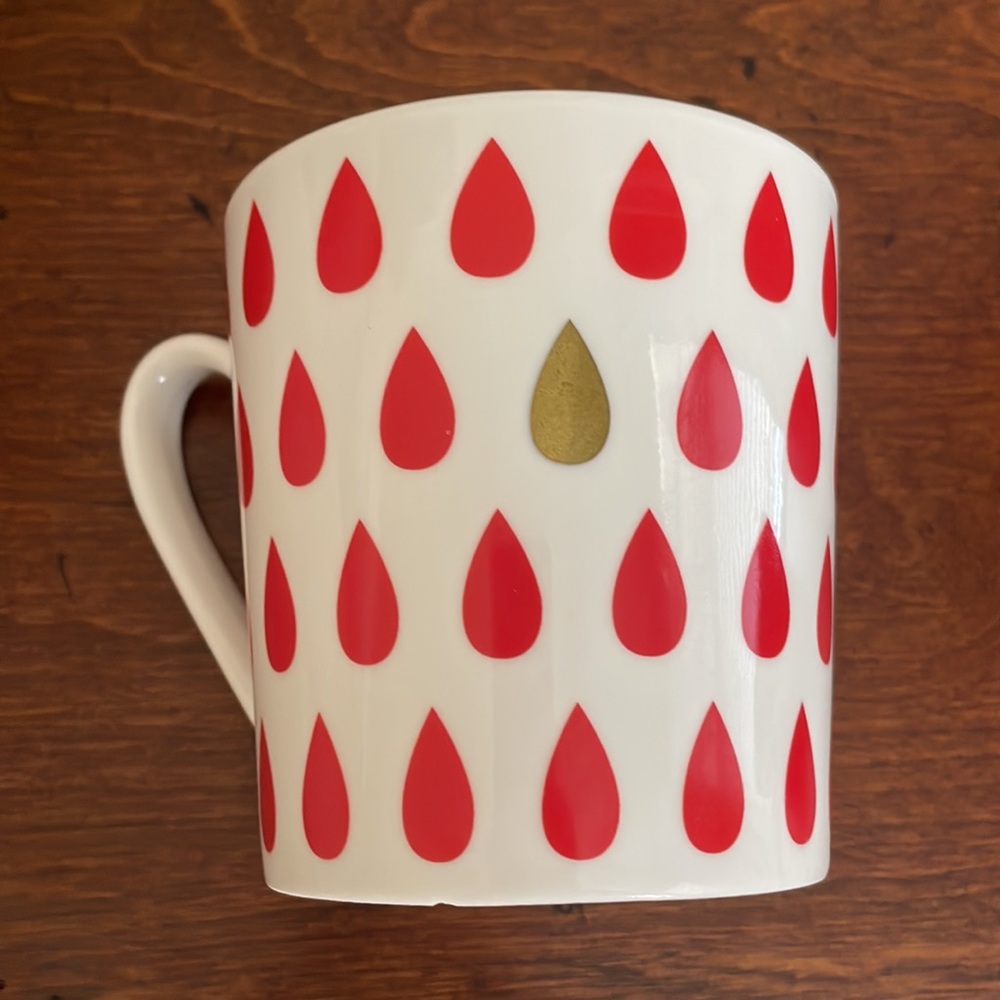 Clay Art Red, Gold, and White Mug Dishwasher Safe OS EUC - Picture 4 of 5